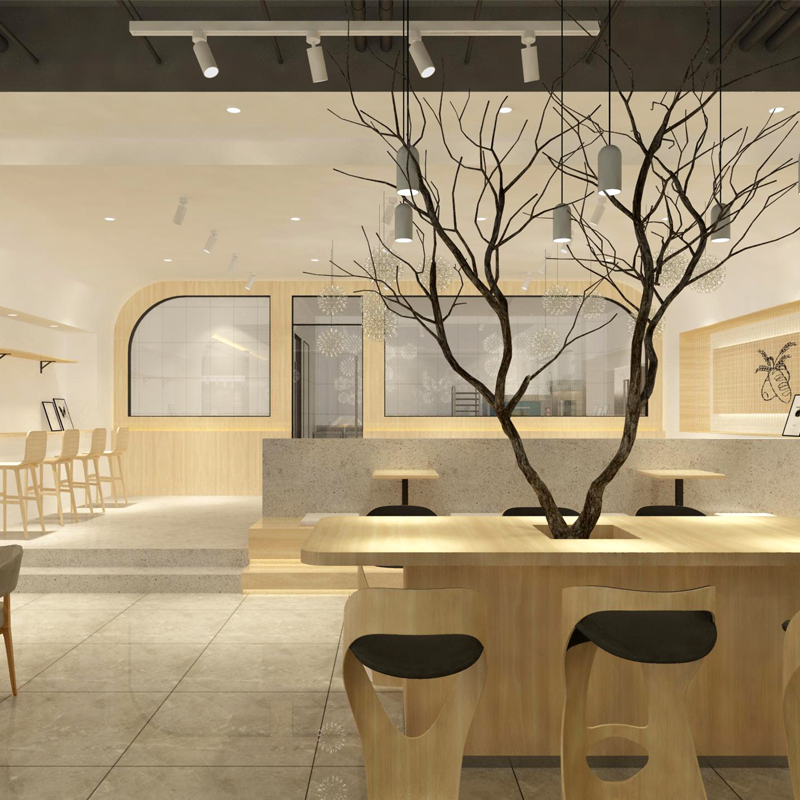 面包店设计室内装修设计师纯设计蛋糕店3D效果图制作平面图施工图